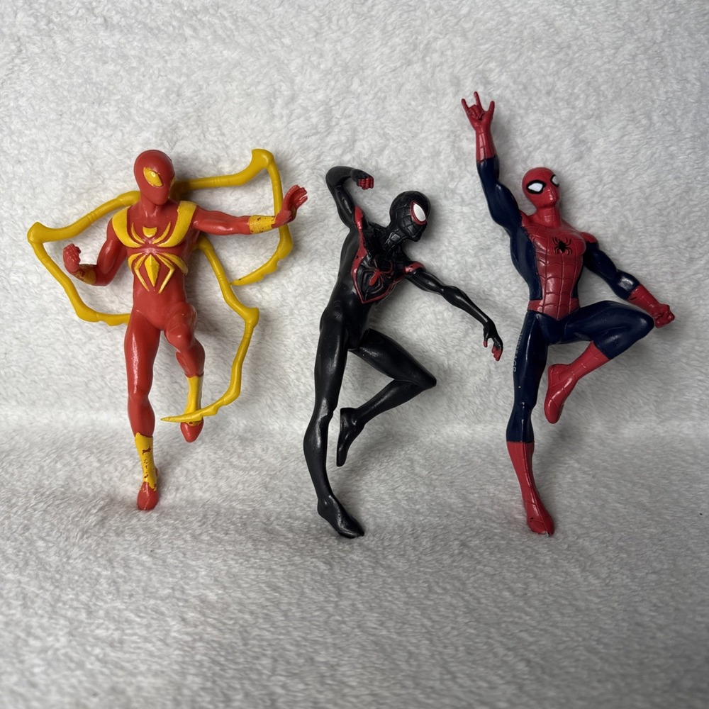 Spin Master‎ 6" Rubber Spiderman Figures Lot Of 3